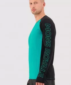 Mons Royale Temple Merino Air-Con LS - Marina Black MEN