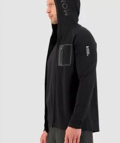Mons Royale MEN Traverse Full Zip Hood - Black