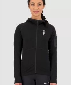Mons Royale WOMEN Ascend Full Zip Hood - Black