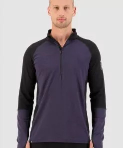 Mons Royale MEN Olympus Half Zip - Black 9 Iron