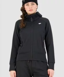 Mons Royale Nevis Merino Fleece Hood - Black WOMEN
