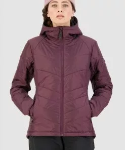 Mons Royale Nordkette Merino Insulation Hood - Wine WOMEN