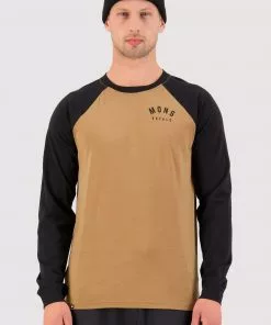Mons Royale Icon Merino Air-Con Raglan - Toffee Black MEN