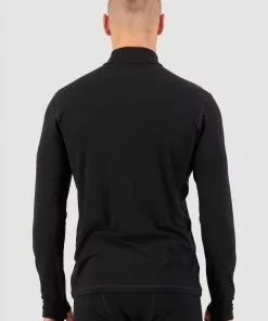 Mons Royale Cascade Merino Flex 1/4 Zip - Black MEN