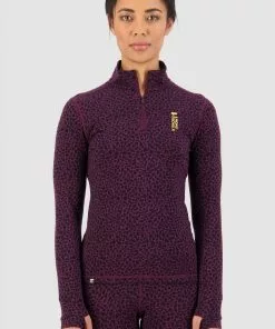 Mons Royale Cascade Merino Flex 1/4 Zip - Winter Leopard