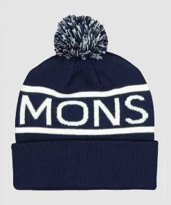 Mons Royale ACCESSORIES Pom Pom Beanie - Navy White