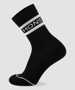 Mons Royale MEN Unisex Signature Merino Crew Sock - Black White